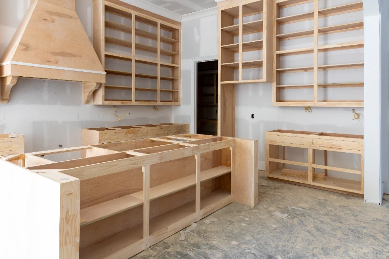 Kitchen under construction in new house